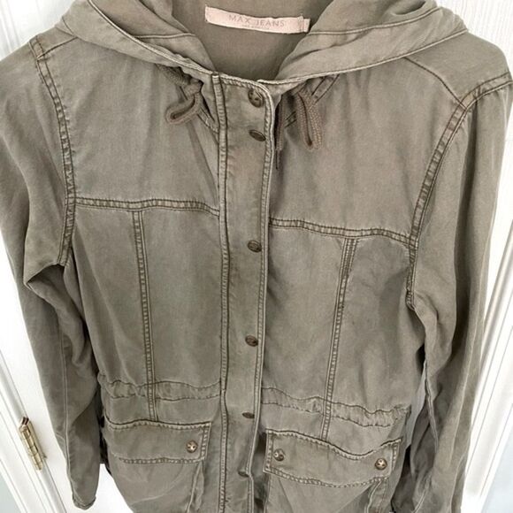 Max Jeans Drawstring Hooded Utility Jacket - Picture 11 of 11